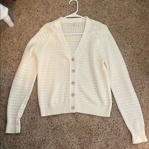 Spartina Cream Button-Up Cardigan